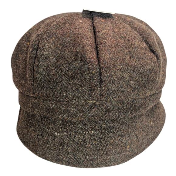 Hatman Of Ireland Gerry Moran 100% Wool Donegal Tweed Flat Cap Brown OSFM - Picture 2 of 5